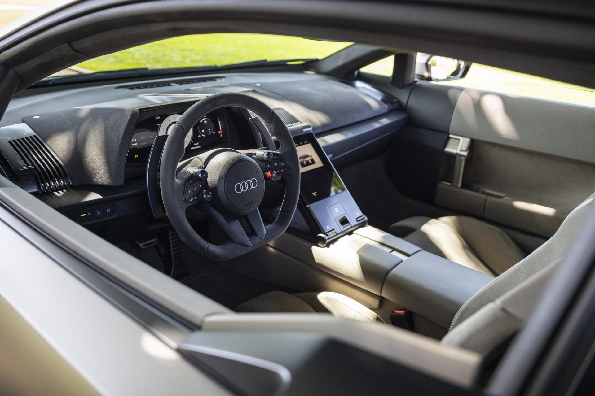 Interior of the Audi Nuvolari with its driver-focused cockpit