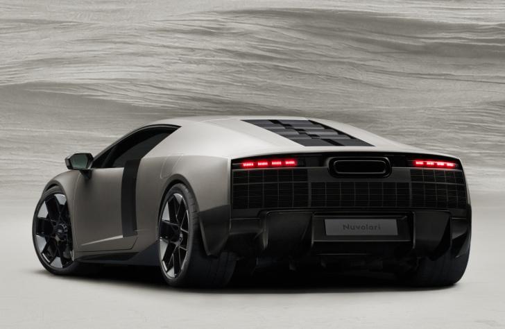 Rear view of the Audi Nuvolari with its deployable wing and light bar